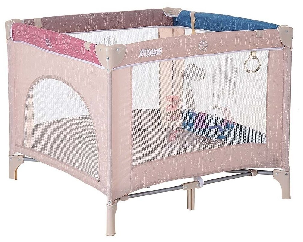 Манеж Pituso Aria Жираф P618-MIX04/ манеж детский/ манеж складной/ ограждение для ребенка/ манеж-кровать/ игровой манеж