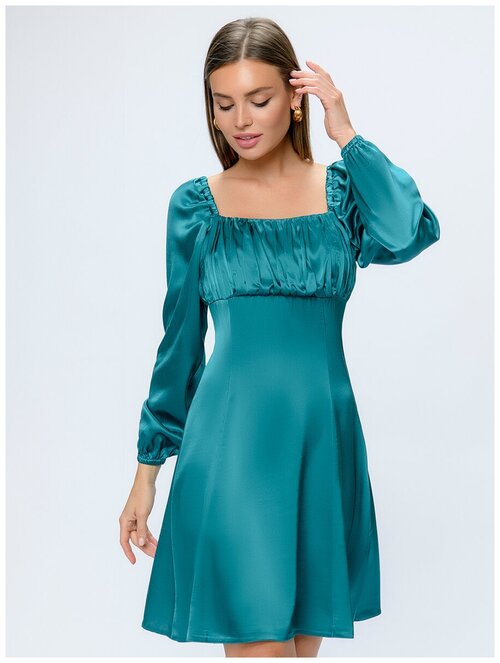 Платье 1001dress, вечернее, мини, размер 44, бирюзовый