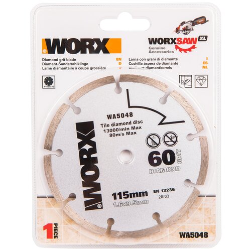 Пильный диск Worx WA5048, 115х1,6х9,5 мм, алмазный пила для резки салфеток циркулярная пила пила для ткани инструменты для резки бумажных труб пила t8 циркулярная пила по хорошей цене