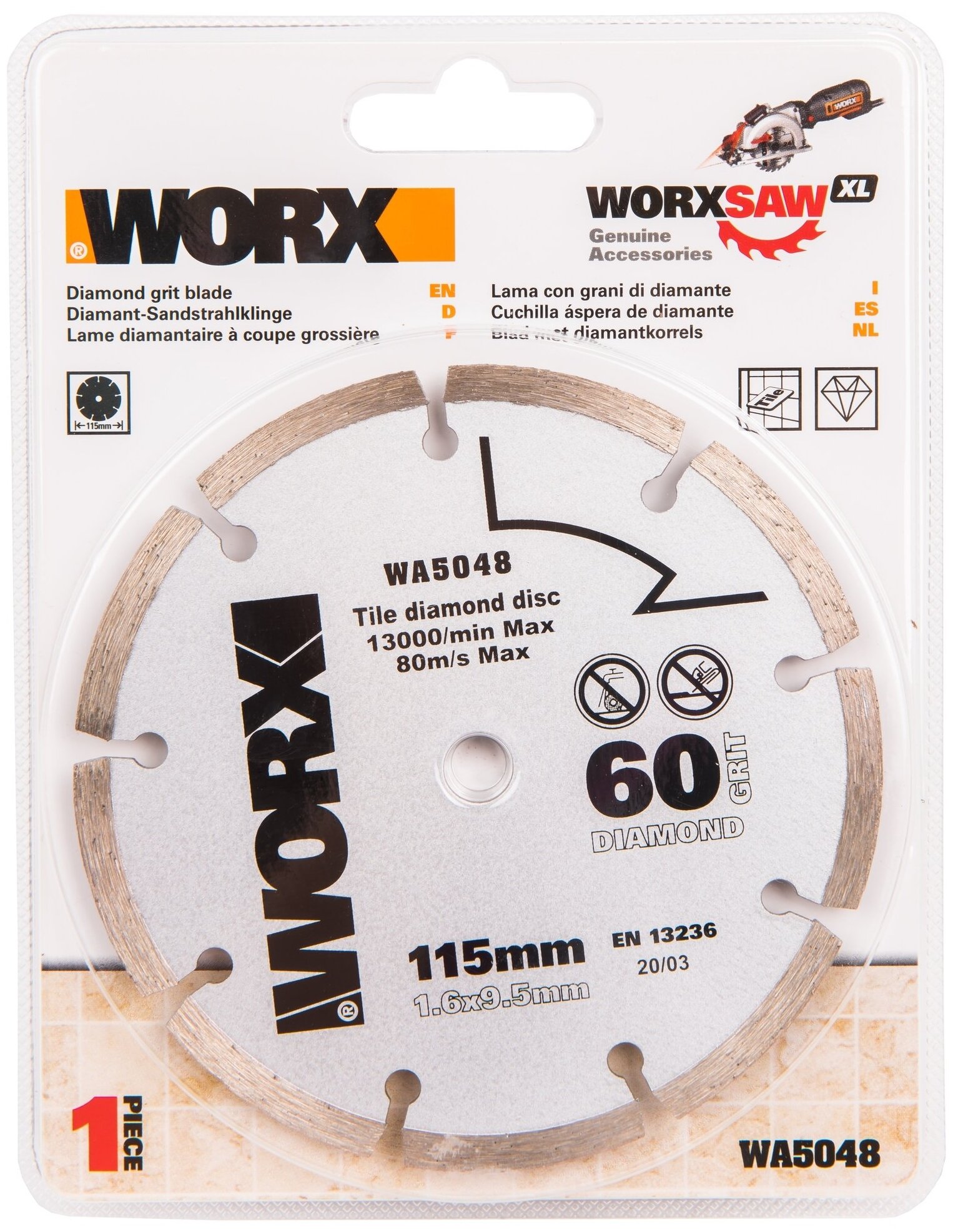Пильный диск Worx WA5048 115х16х95 мм алмазный