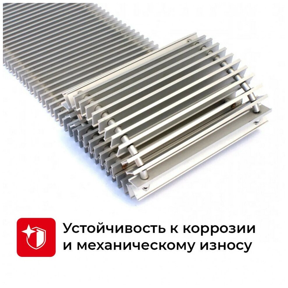 Решётка алюминиевая рулонная для конвектора Techno РРА 300-600 мм (цвет Серебро) - фотография № 1