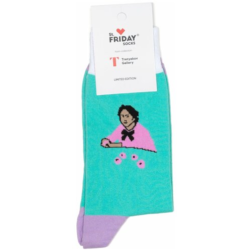 Дизайнерские носки с рисунками St.Friday Socks - Девочка с персиками (Третьяковская галерея) 34-37