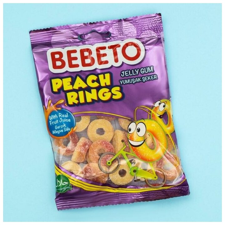 Жев. Мармелад BEBETO™ PEACH RINGS - 70 г.*12 шт. (Шоубокс) - фотография № 5