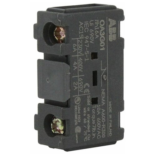OA3G01 Дополнительный контакт 1НЗ правый для OTE3C 160.800, ОТ200.800 ABB, 1SCA022456R7410 10 шт фоторазъем 2 0 контактов мм