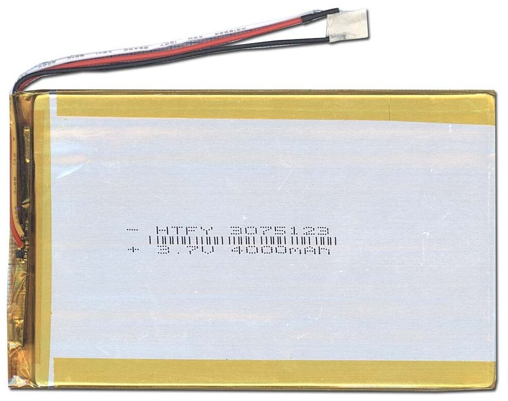 Аккумулятор Li-Pol (батарея) 3*75*123мм 3pin 3.7V/4000mAh