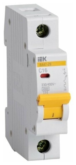 Автоматический выключатель Iek 1п D 2А 4.5кА ВА47-29, MVA20-1-002-D