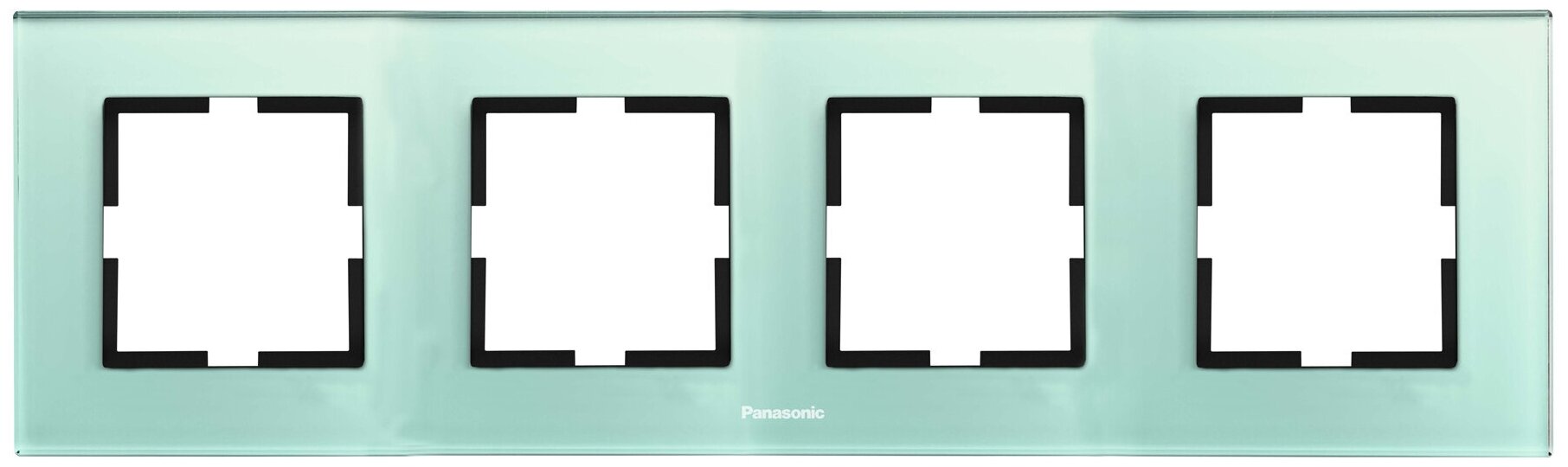 Рамка Panasonic Karre Plus (WKTF08043GG-RU) 4x гориз мон стекло черный (упак:1)