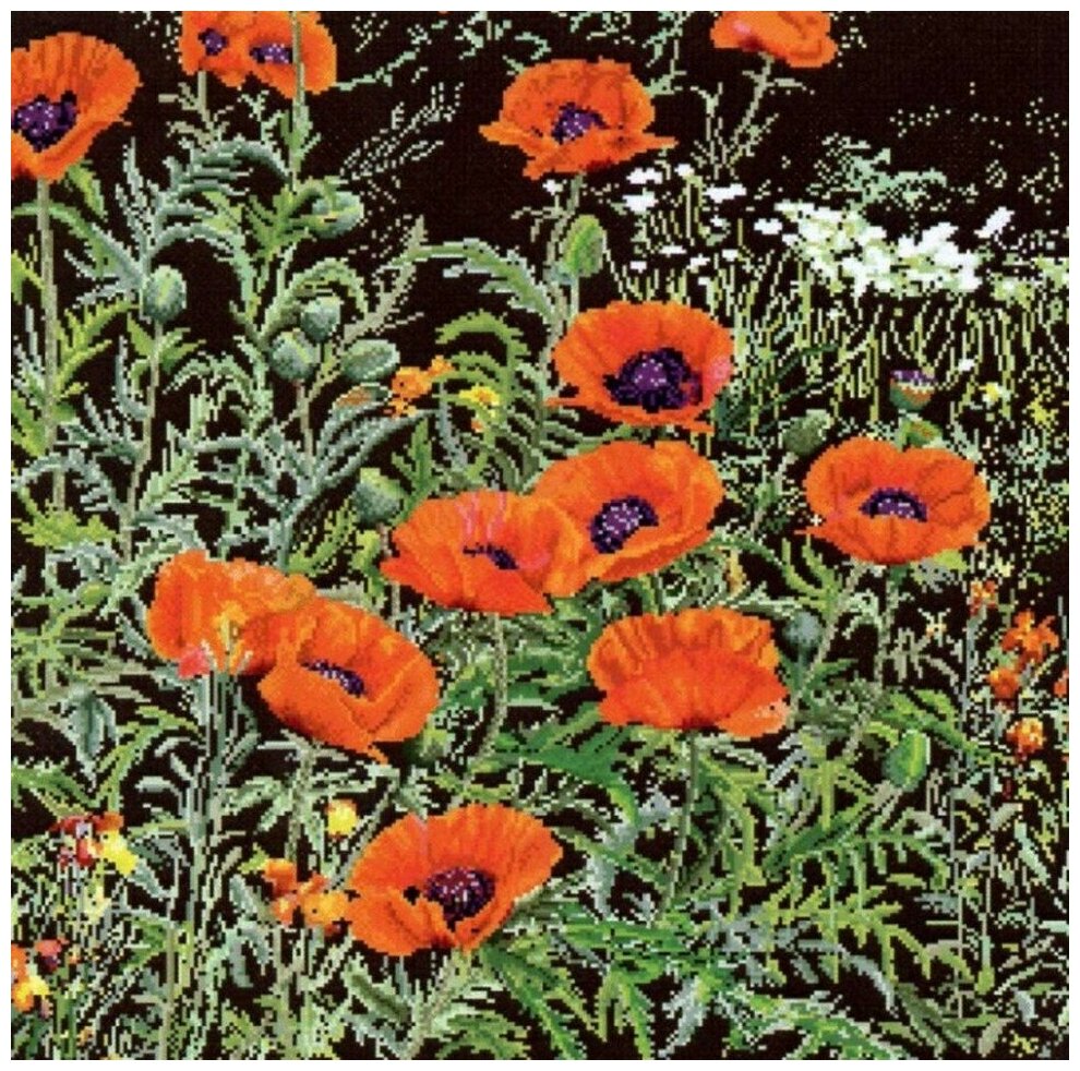 Orange Poppies #2062.05 Thea Gouverneur Набор для вышивания 38 x 40 см Счетный крест