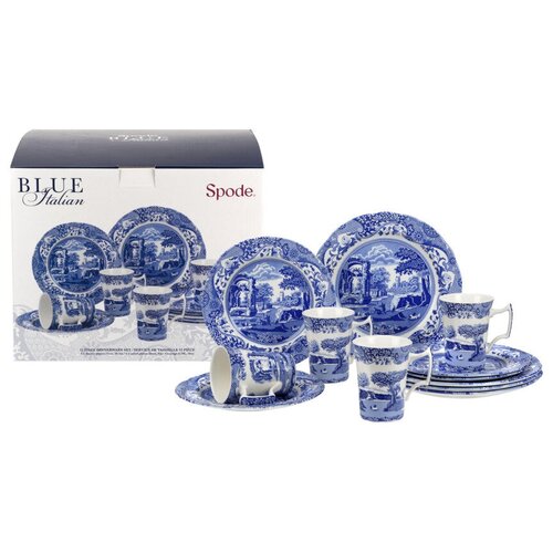 Сервиз чайно-столовый Spode Голубая Италия на 4 персоны 12 предметов, фаянс, п/к