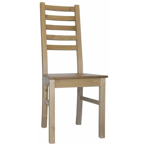 Деревянный стул со спинкой кантри / коричневый стул для кухни и гостиной из массива дерева