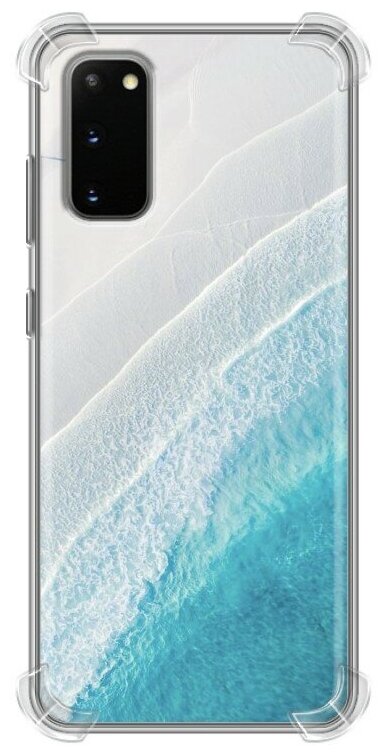 Дизайнерский силиконовый с усиленными углами чехол для Самсунг S20 / Samsung Galaxy S20 Океан