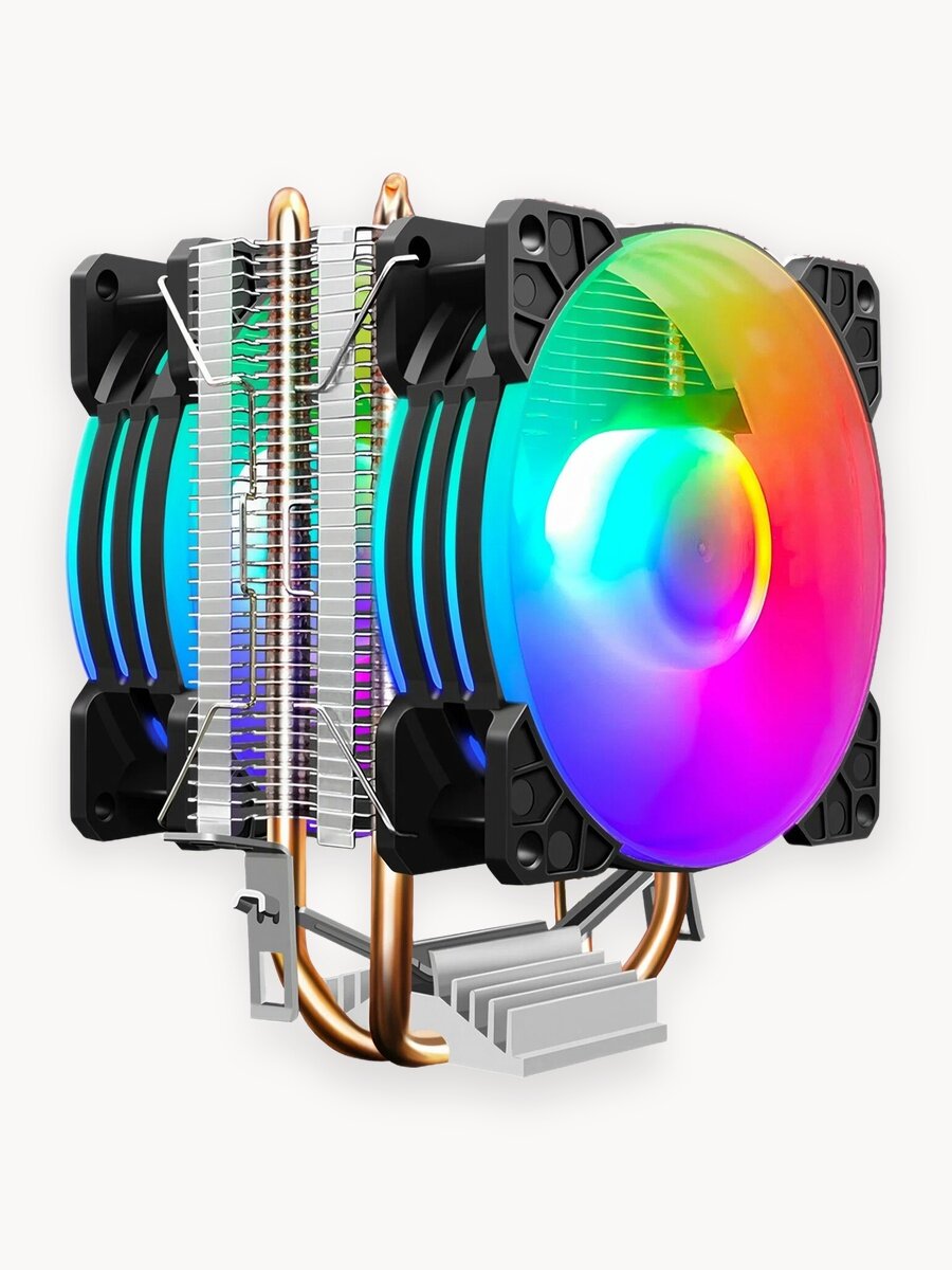 Радиатор процессора COOLMOON, с вентилятором, башенный, 2RGB, черный