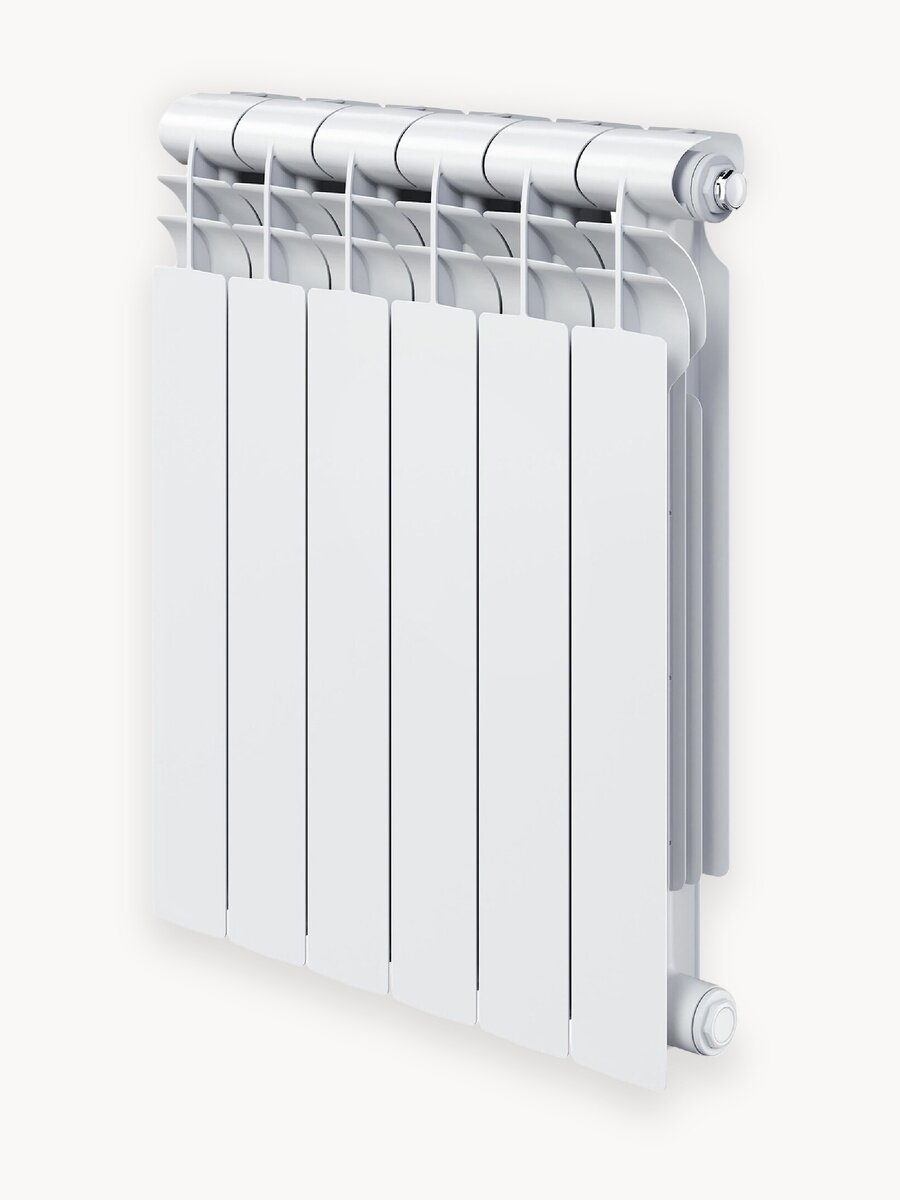 Радиатор биметаллический Ballu BM 500/80, 6 секций, боковое подключение, белый