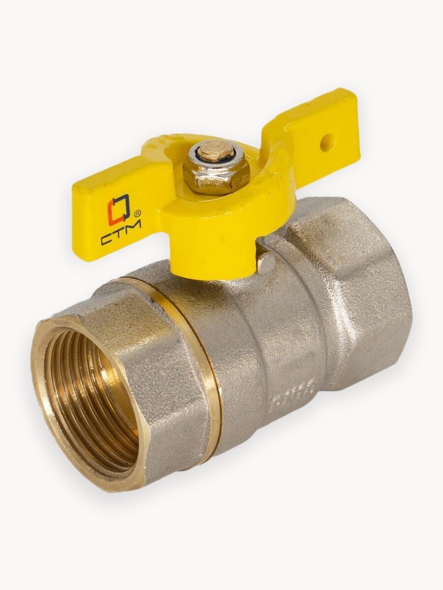 Кран газовый 1/2", шаровый, Ручка-бабочка, резьба Внутренняя,