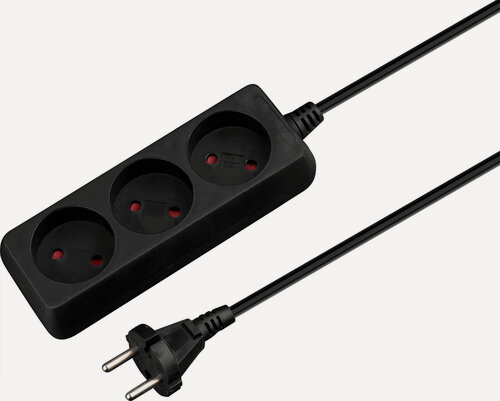 Изображение товара Удлинитель 1,5 м 3 розетки 2,2 кВт юпитер черный (JP8101-30)