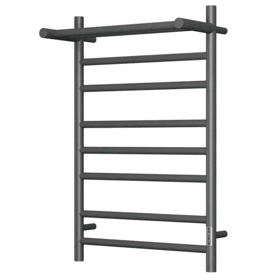 Полотенцесушитель электрический с полкой BAU Stil Shelf Gun Grey 50х80, 7 планок, универсальный, темно-серый металлик