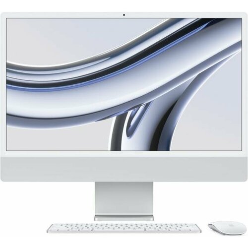 Моноблок Apple iMac A2874 24 4.5K M3 8 core (4.05) 8Gb SSD256Gb 8 core GPU macOS WiFi BT 143W клавиатура мышь Cam серебристый 4480x2520