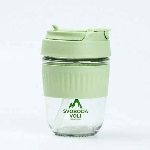 Стакан с крышкой SVOBODA VOLI 350 мл стекло зелёный 1189₽