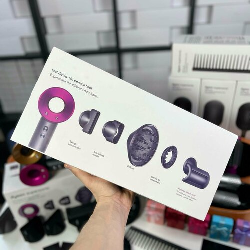 Фен для сушки волос HD08 1600вт фиолетовый 5 магнитных насадок 11950₽