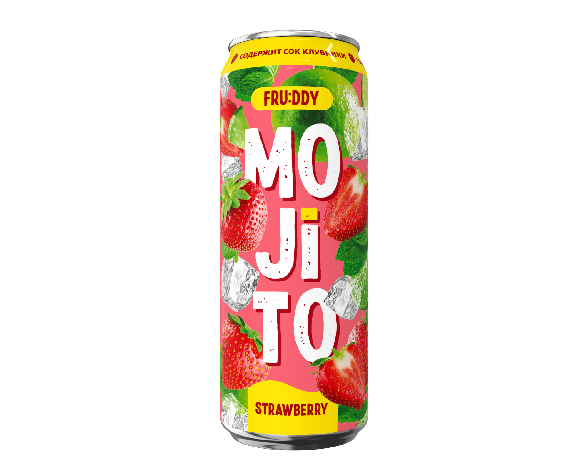 FRU: DDY MOJITO Газированный напиток с натур соком Strawberry 0,45 мл — фото 1