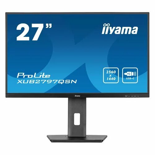 27 Монитор Iiyama ProLite XUB2797QSN-B1 2560x1440 IPS 100Гц 1хHDMI 1хDP черный 29393₽