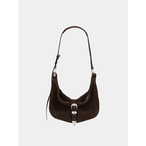 Сумка хобо MARGESHERWOOD Belted Hobo Medium, фактура зернистая, бархатистая, матовая, chestnut