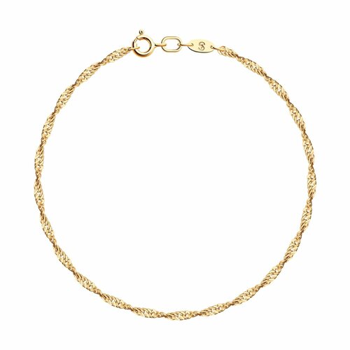 Браслет Diamant online, красное золото, 585 проба, длина 19 см.