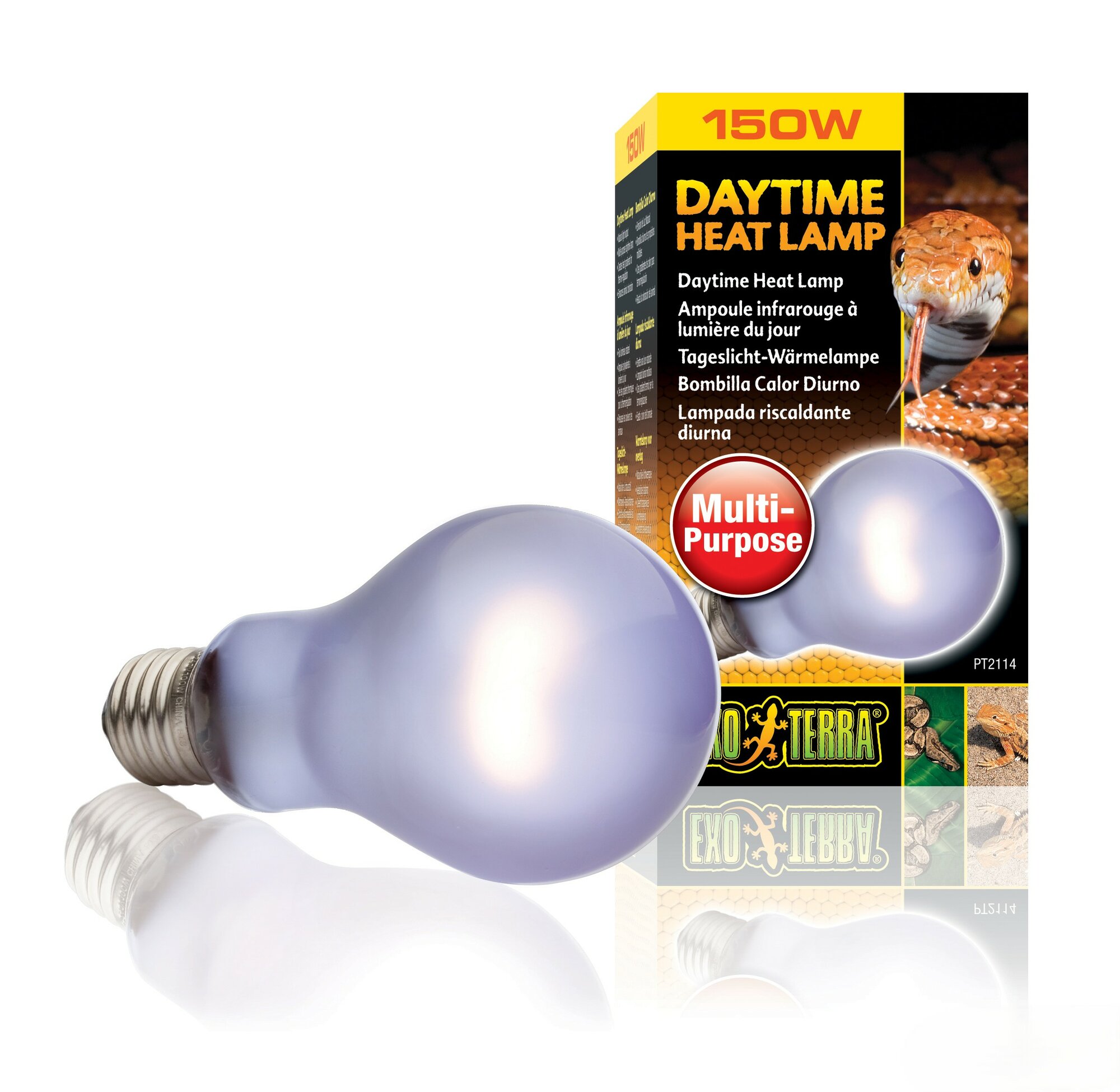 Лампа неодимовая дневного света для террариума EXO TERRA "Daytime Heat lamp", 150 Вт, PT2114