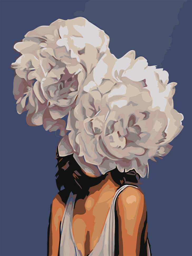 Картина по номерам "Девушка с цветами" — фото 1