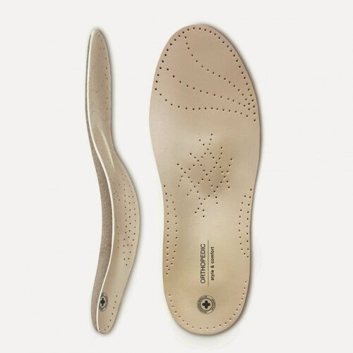 Изображение товара Стельки ортопедические каркасные, пяточный амортизатор, натуральная кожа Luomma Lum 203 Бежевый, 43
