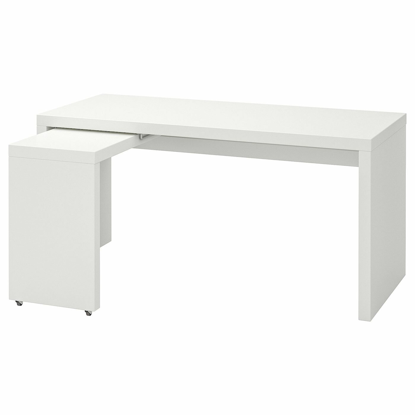 MALM Письменный стол с выдвижной панелью икеа, белый 151x65 см (80384872)