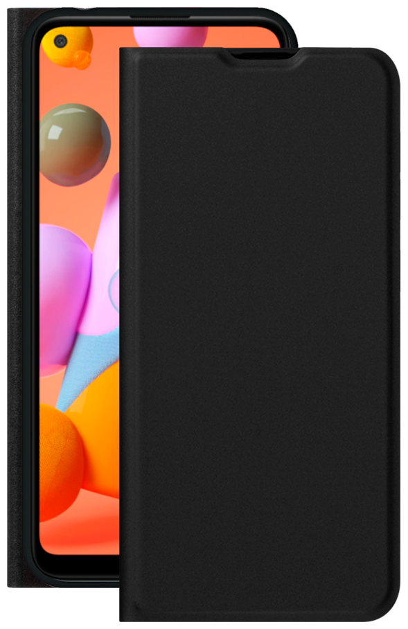 Чехол-книжка Deppa для Samsung Galaxy A11, термополиуретан, черный - фото №1