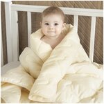 Детское одеяло теплое для новорожденных 105х140 овечья шерсть (200гр стеганое, всесезонное в кроватку и коляску Baby nice - изображение