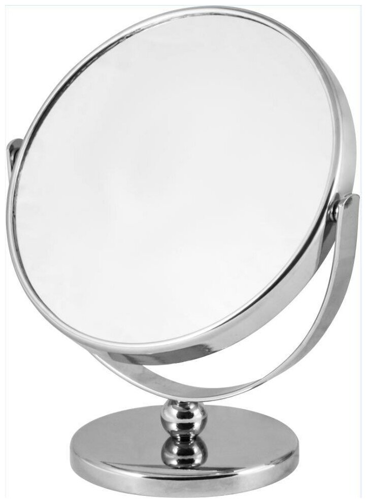Зеркало косметическое M-3135 двухстороннее (Х5) на ножке (диаметр:125 см хром. металл стекло) 31045 (Артикул: 4100003687)