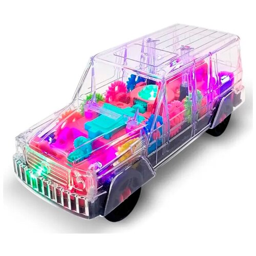 Машинка детская игрушечная из шестеренок, прозрачная машина, игрушечный джип детская игрушечная машинка автоцистерна на радиоуправлении со световыми эффектами 23 см