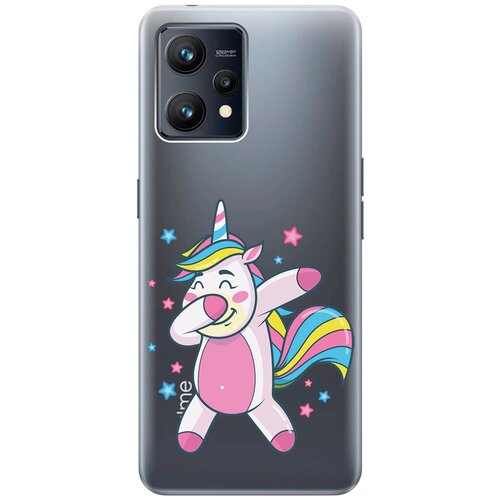 Силиконовый чехол с принтом Unicorn Dab для Realme 9 / Рилми 9 силиконовый чехол с принтом unicorn dab для realme 9 pro рилми 9 про