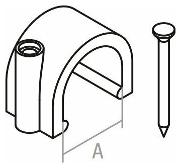 Скоба для крепления круглого кабеля 6 мм белая с гвоздем STARFIX 50 штук (SMZ2-35834-50) - фотография № 2