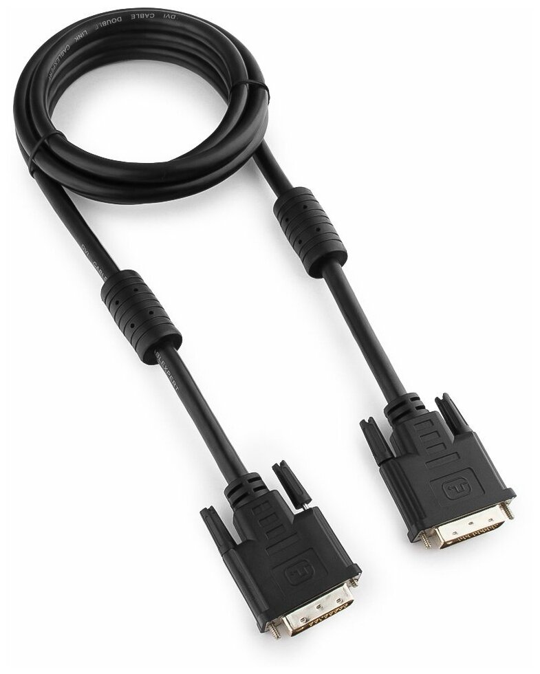 Кабель DVI-D dual link Cablexpert CC-DVI2-BK-6, 25M/25M, 1,8 м, черный, экран, ферритовые кольца