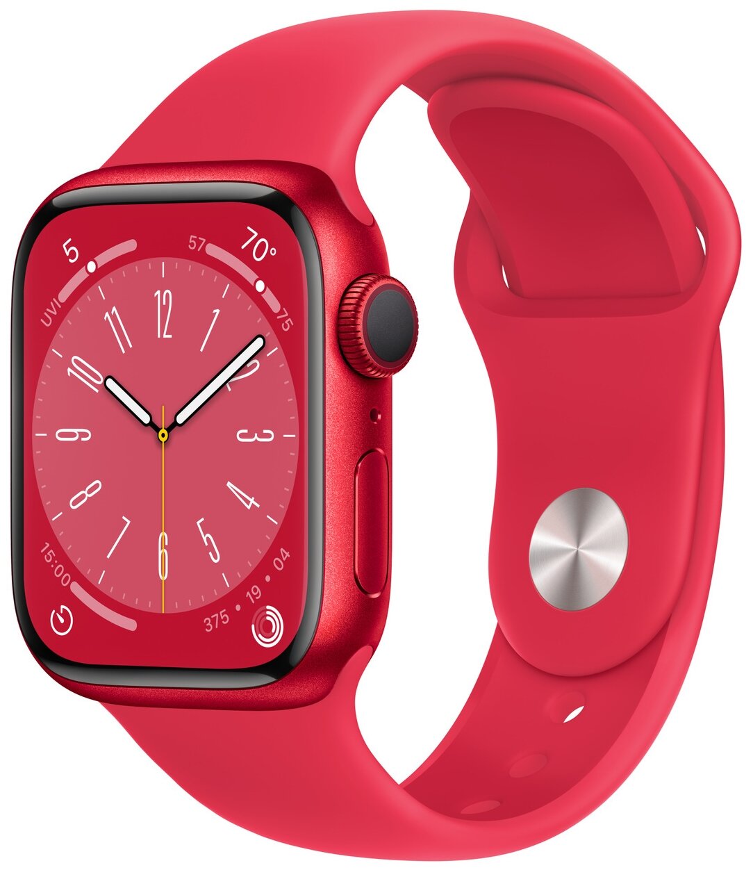 Часы Apple Watch Series 8 45mm (PRODUCT)RED Aluminium Case with Sport Band Красный / Для других стран / 45mm / M/L / GPS
