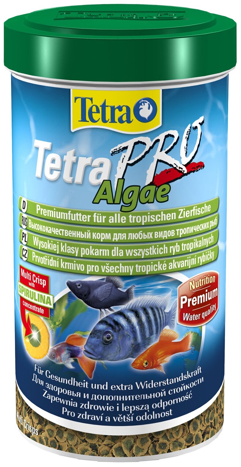 TetraPro Algae Crisps раст.корм для всех видов рыб в чипсах 500 мл - фотография № 6