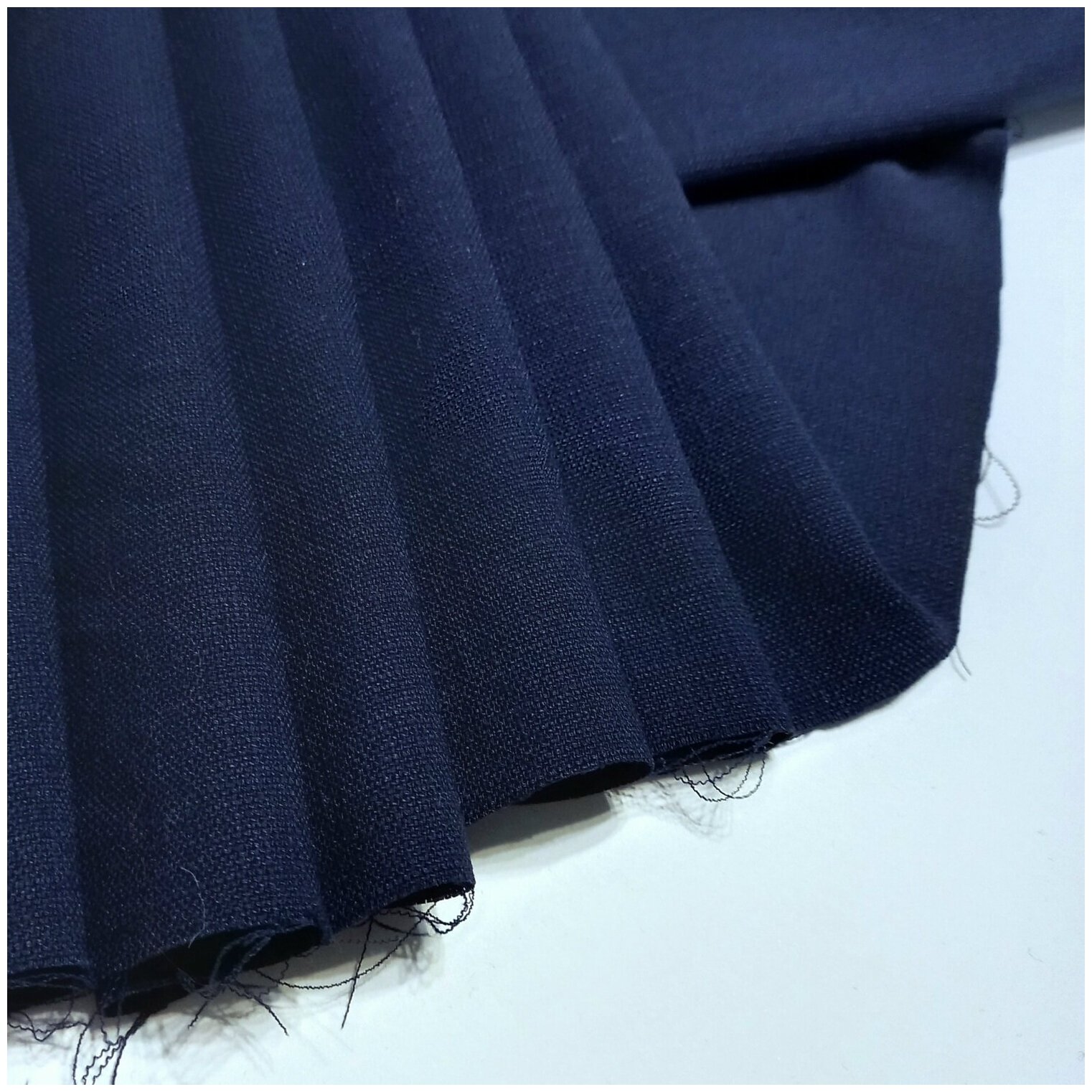 Ткань костюмная шерсть/шёлк/эл Италия темно-синий