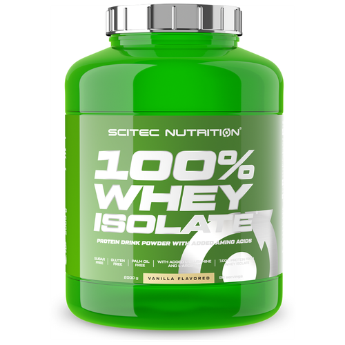 Протеин Scitec Nutrition 100% Whey Isolate, 2000 гр., ваниль протеин изолят scitec nutrition 100% whey isolate малина 2000 гр