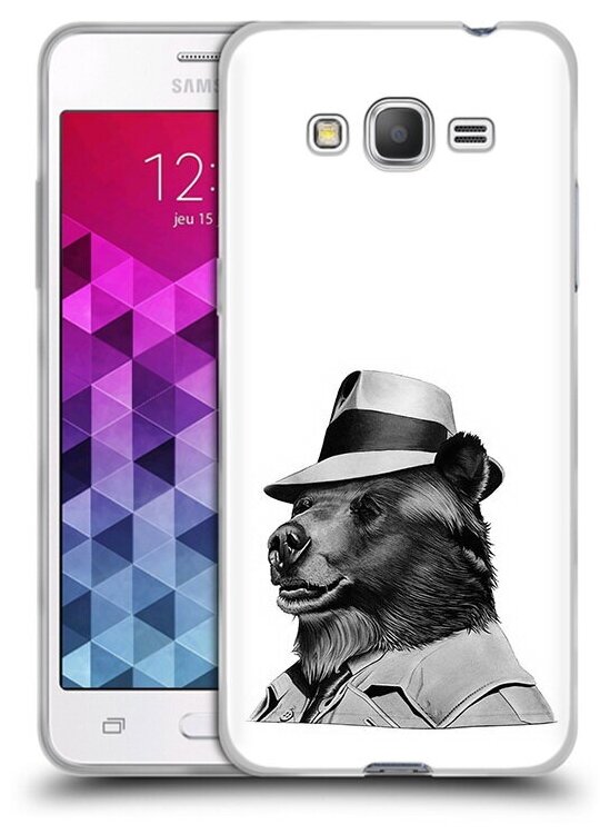 Чехол задняя-панель-накладка-бампер MyPads медведь в шляпе для Samsung Galaxy Grand Prime/Prime VE Duos SM-G530 противоударный