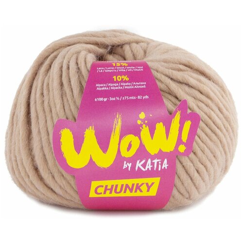 Пряжа для вязания Katia Wow-Chunky, 75% акрил, 15% шерсть, 10% альпака пряжа katia wow chunky 65 фуксия