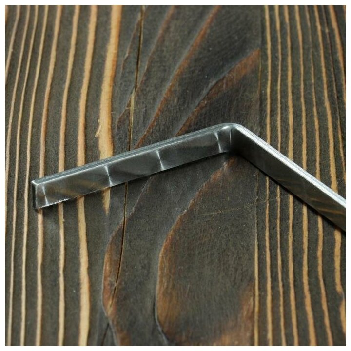 Кочерга узбекская с деревянной ручкой, с узором, 70*1 см, полная длина 92 см, сталь 3 мм - фотография № 2