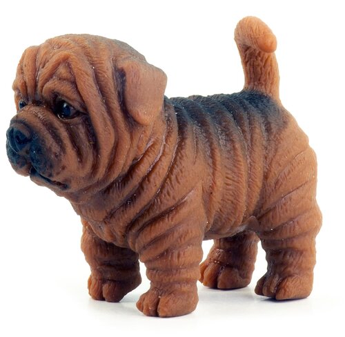 Животные-тянучки Собака-Шарпей, фигурки из термопластичная резины. Шарпей большой 9см