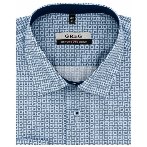 Рубашка GREG, размер 164-172/39, голубой рубашка greg размер 164 172 39 коричневый