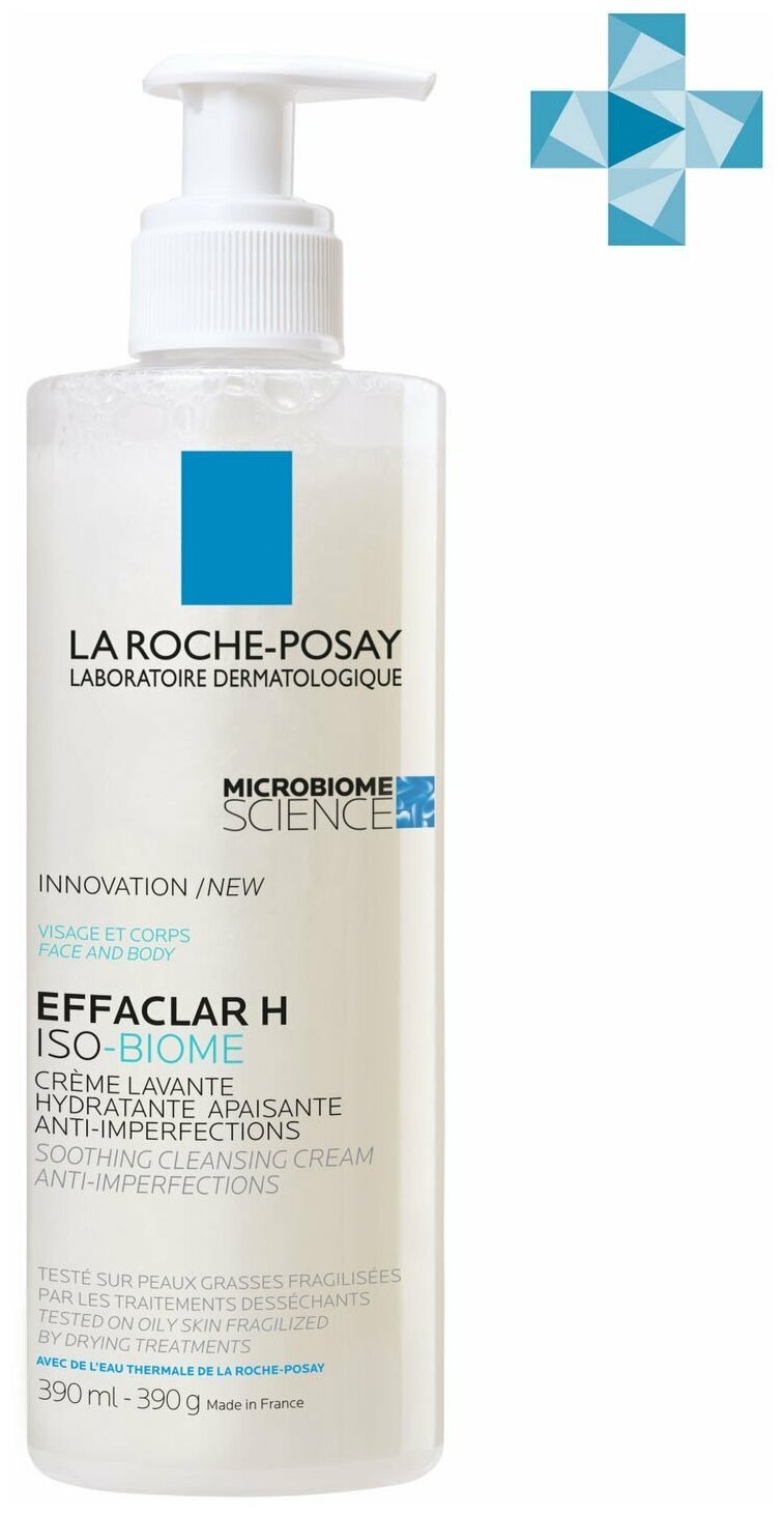 La Roche-Posay Effaclar H Iso-Biome Cream Очищающий крем-гель против несовершенств 390 мл