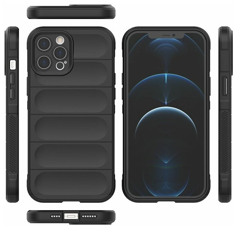 Противоударный чехол Flexible Case для iPhone 12 Pro Max черный