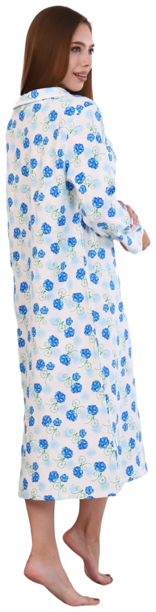 Сорочка А-ЛЁНка, застежка пуговицы, длинный рукав, размер 46, голубой, белый - фотография № 8